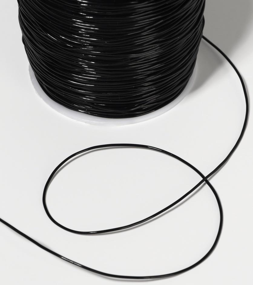 Нить для плетения, эластичная, 100±1 м, d=0.8 мм, чёрная