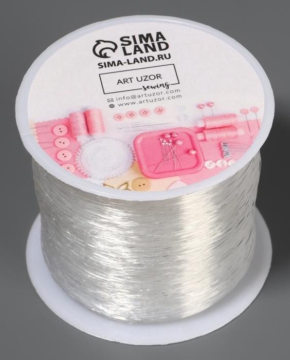 Нить для плетения, эластичная, 100±1 м, d=0.4 мм, прозрачная