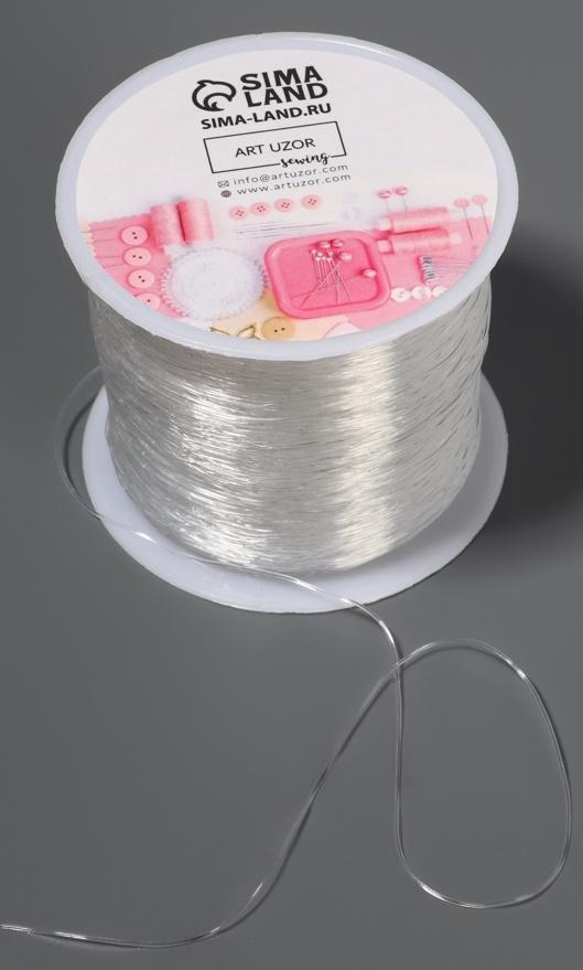 Нить для плетения, эластичная, 100±1 м, d=0.4 мм, прозрачная