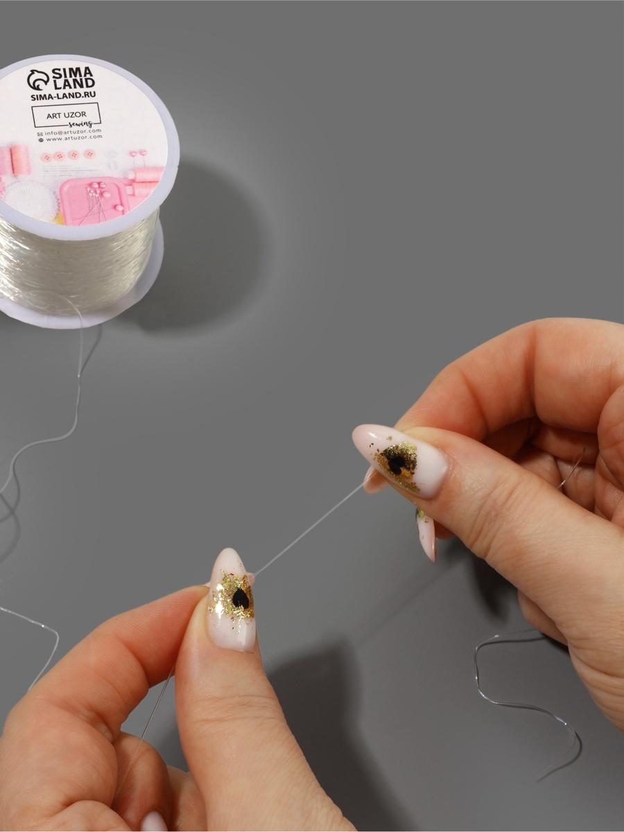 Нить для плетения, эластичная, 100±1 м, d=0.4 мм, прозрачная