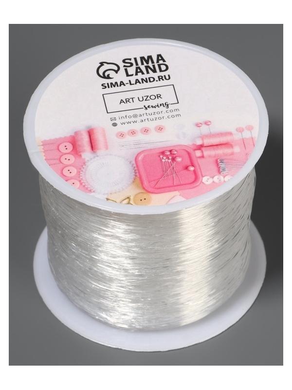 Нить для плетения, эластичная, 100±1 м, d=0.4 мм, прозрачная