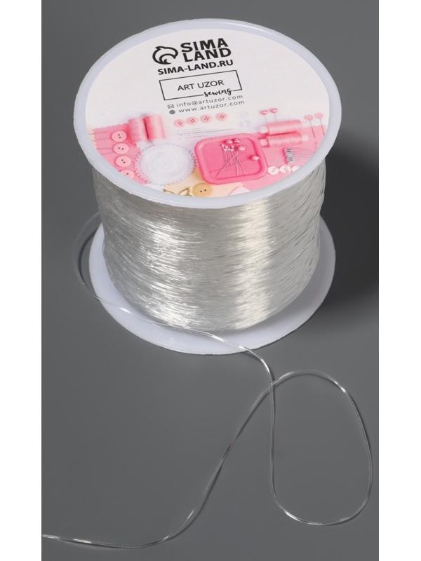 Нить для плетения, эластичная, 100±1 м, d=0.4 мм, прозрачная