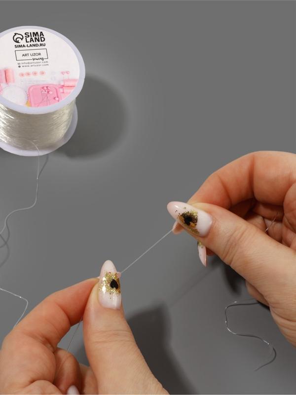 Нить для плетения, эластичная, 100±1 м, d=0.4 мм, прозрачная