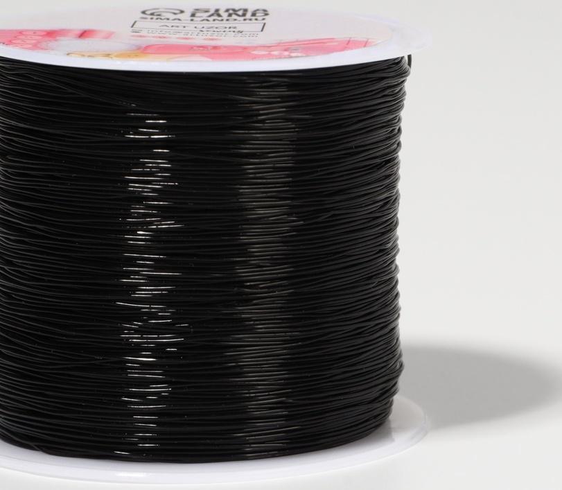 Нить для плетения, эластичная, 100±1 м, d=0.4 мм, чёрная