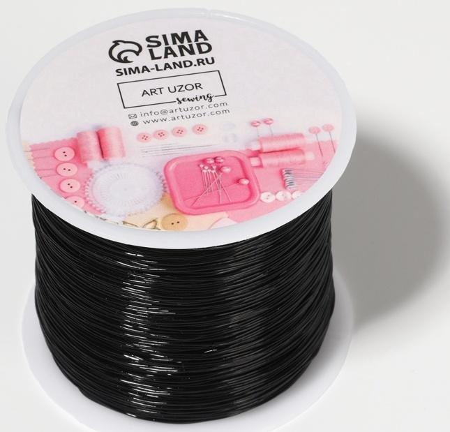 Нить для плетения, эластичная, 100±1 м, d=0.4 мм, чёрная