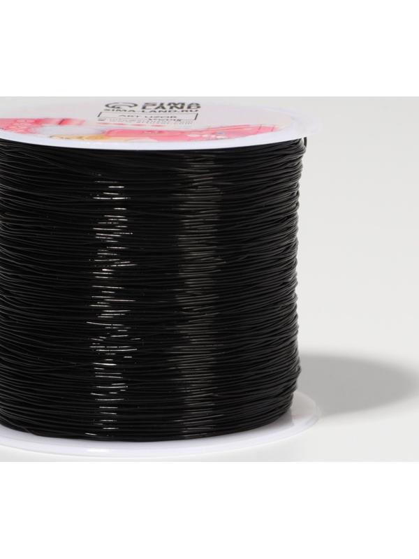 Нить для плетения, эластичная, 100±1 м, d=0.4 мм, чёрная