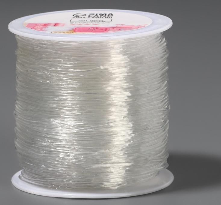 Нить для плетения, эластичная, 100±1 м, d=1 мм, прозрачная