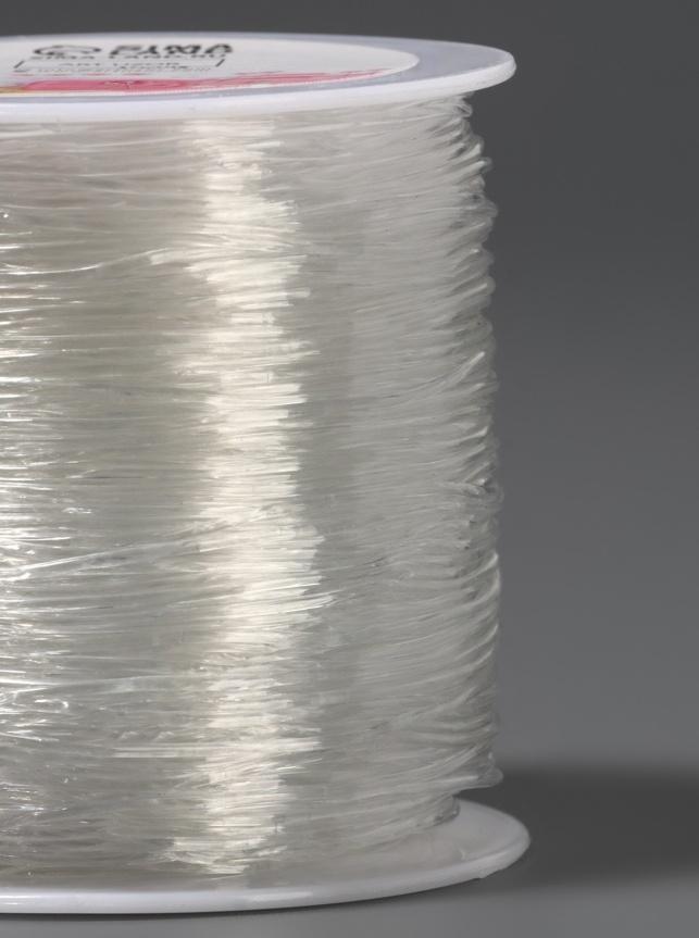Нить для плетения, эластичная, 100±1 м, d=1 мм, прозрачная