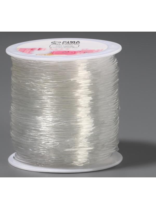 Нить для плетения, эластичная, 100±1 м, d=1 мм, прозрачная