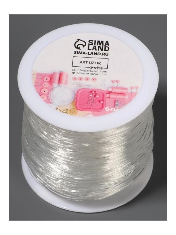 Нить для плетения, эластичная, 100±1 м, d=1 мм, прозрачная