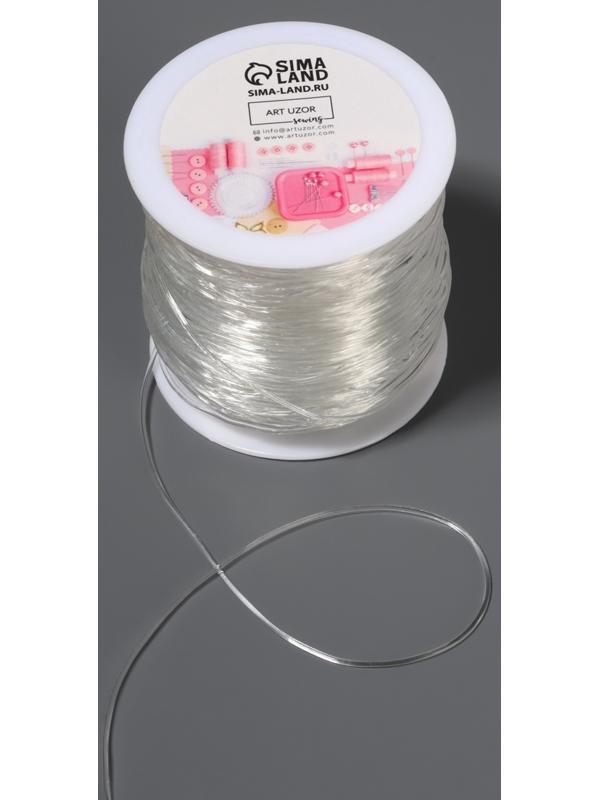 Нить для плетения, эластичная, 100±1 м, d=1 мм, прозрачная