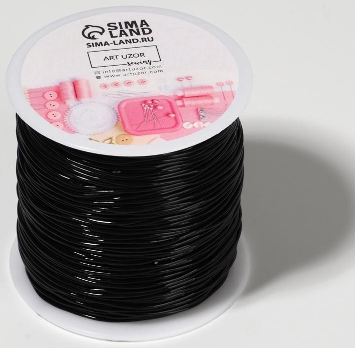Нить для плетения, эластичная, 100±1 м, d=1 мм, чёрная