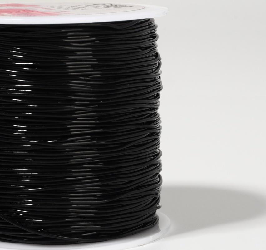 Нить для плетения, эластичная, 100±1 м, d=1 мм, чёрная