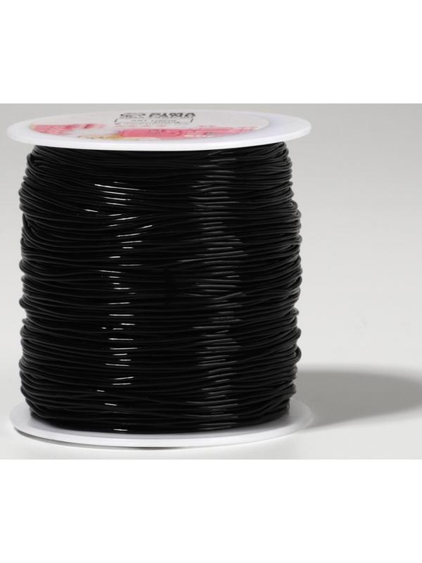 Нить для плетения, эластичная, 100±1 м, d=1 мм, чёрная
