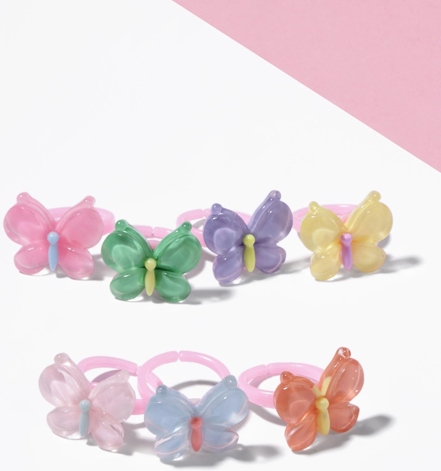 Кольцо детское Выбражулька «Бабочка», нежность, безразмерное, МИКС