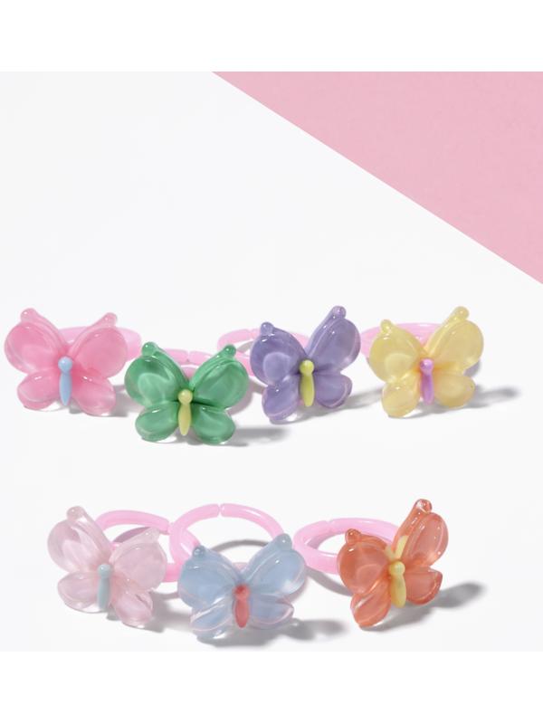 Кольцо детское Выбражулька «Бабочка», нежность, безразмерное, МИКС