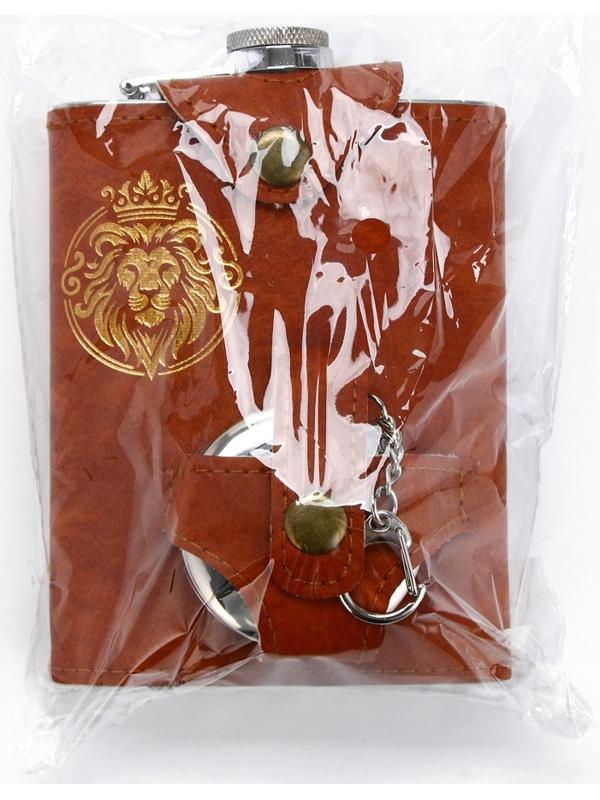 Фляжка со складной стопкой в чехле «Лев», 240 мл, 75 мл