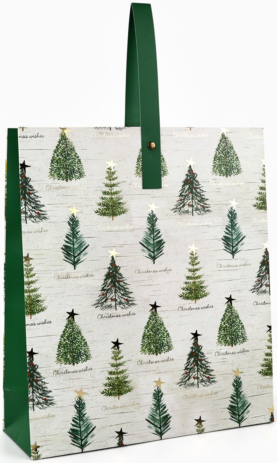 Пакет подарочный новогодний ламинированный «Новогодняя звезда», M 30 х 26 х 9 см