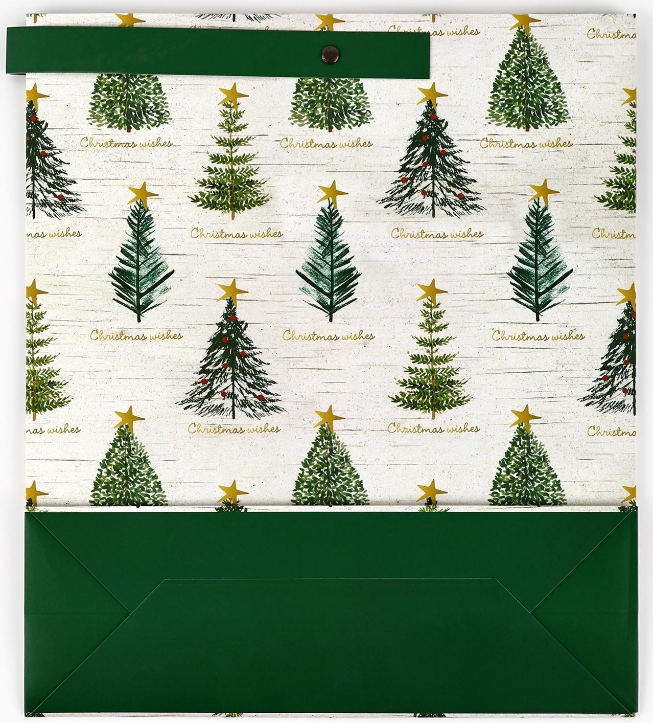 Пакет подарочный новогодний ламинированный «Новогодняя звезда», M 30 х 26 х 9 см