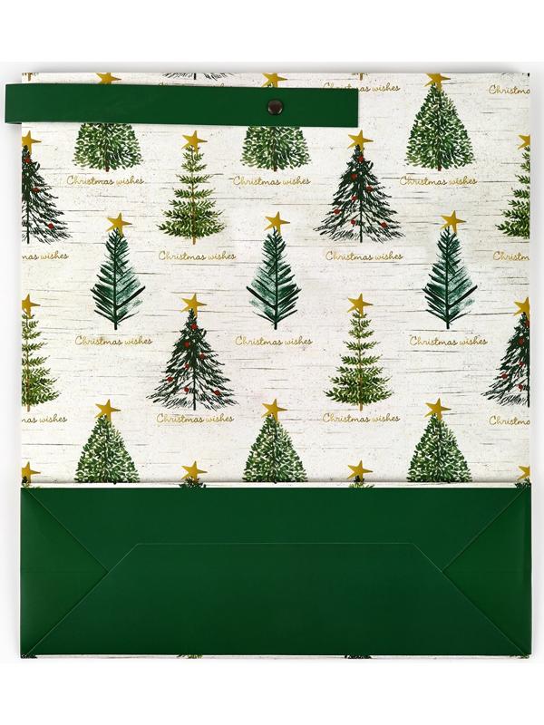 Пакет подарочный новогодний ламинированный «Новогодняя звезда», M 30 х 26 х 9 см