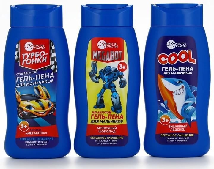 Гель-пена для мальчиков COOL, вишневый леденец, 250 мл, Чистое счастье