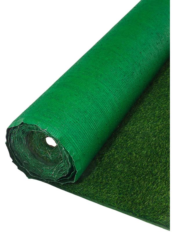 Газон искусственный,  с проклейкой, высота 3см, 12иг, 2 х 25м, зеленый, 