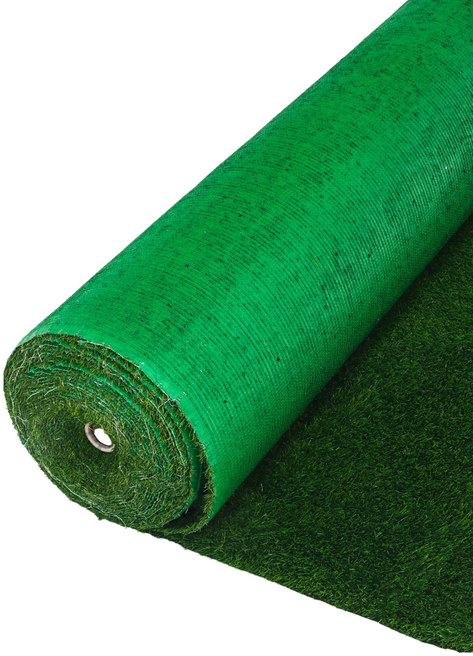 Газон искусственный,  с проклейкой,  высота 5см, 15иг, 2 х 25 м, зеленый, 