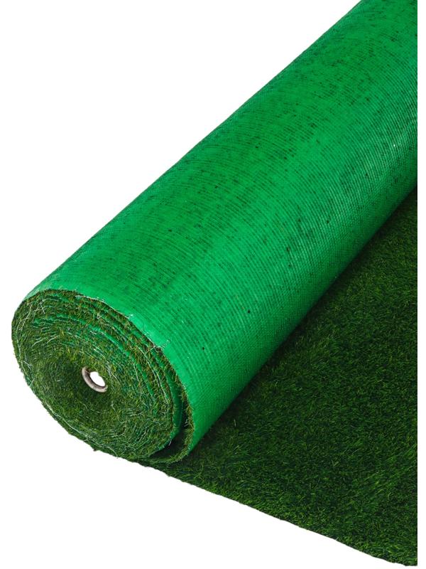 Газон искусственный,  с проклейкой,  высота 5см, 15иг, 2 х 25 м, зеленый, 