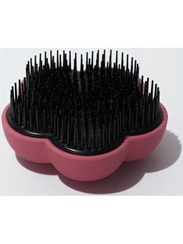 Расчёска массажная «Цветок», 8.5×4 см, розовая