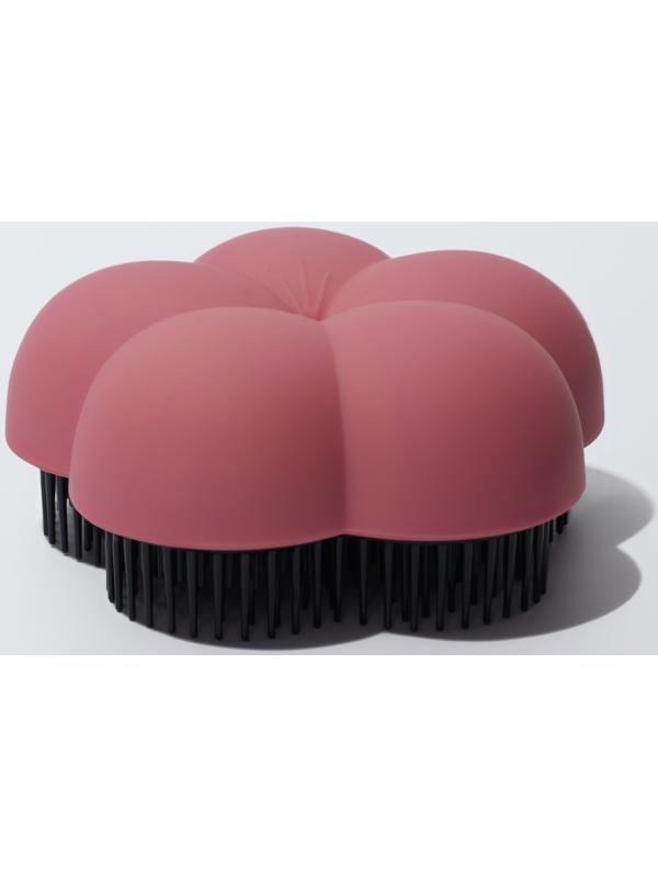 Расчёска массажная «Цветок», 8.5×4 см, розовая