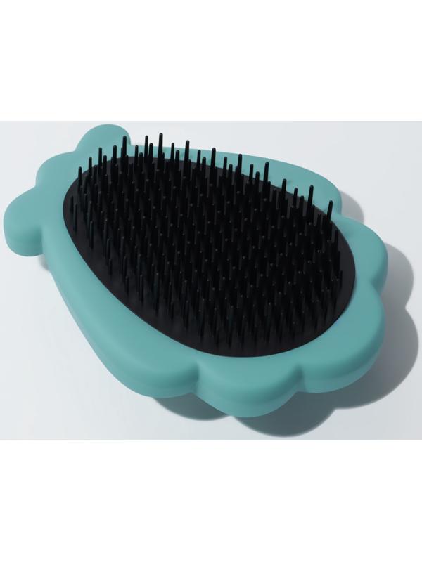 Расчёска массажная «Ракушка», 11×8.5 см, голубая