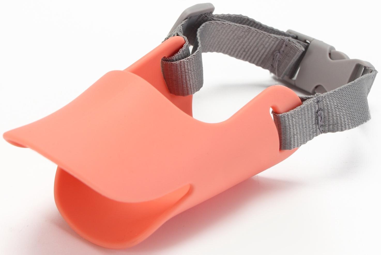 Намордник силиконовый фиксирующий, размер M (ОМ 15 см, ОШ 18-30 см), розовый