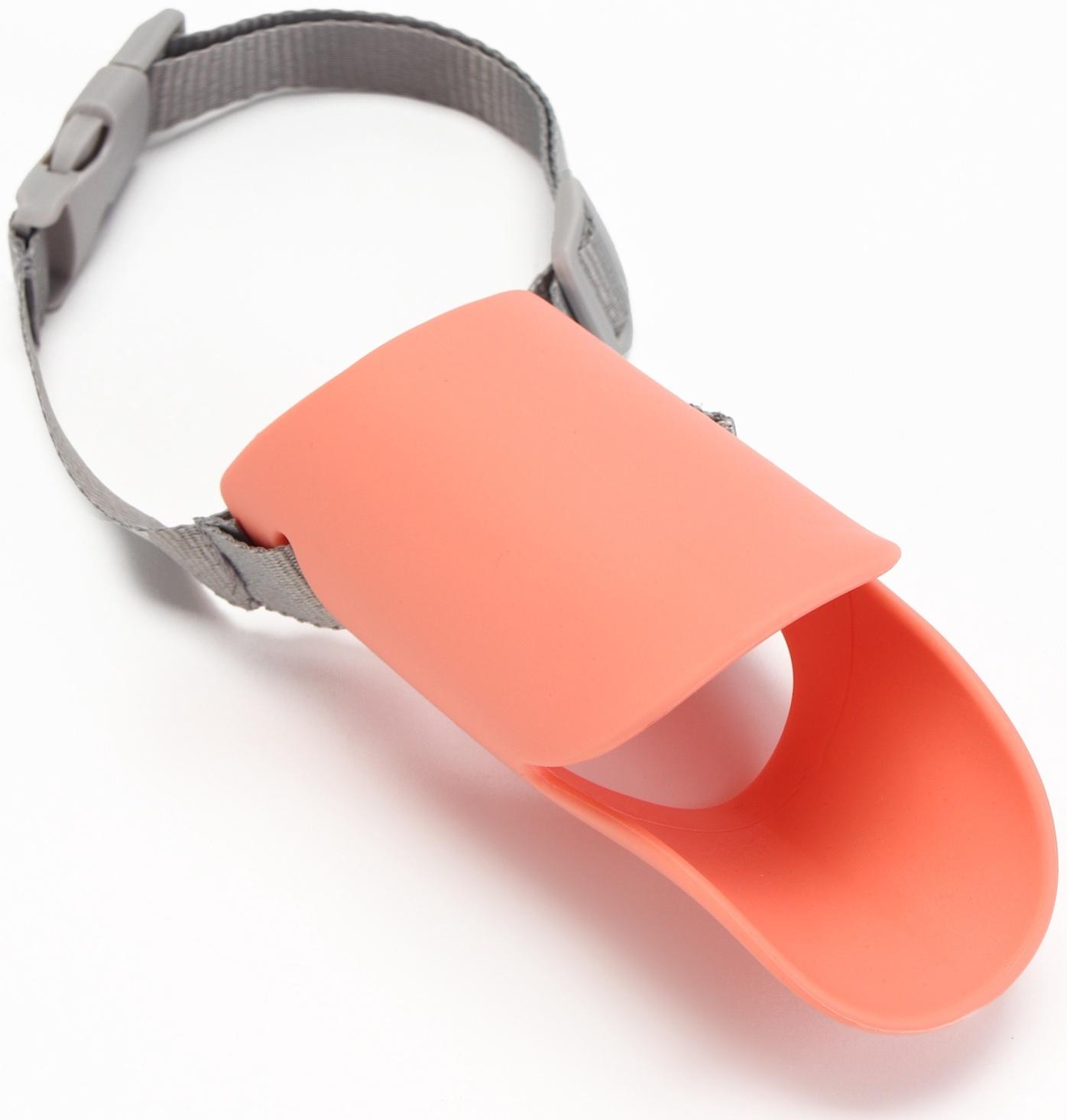 Намордник силиконовый фиксирующий, размер M (ОМ 15 см, ОШ 18-30 см), розовый