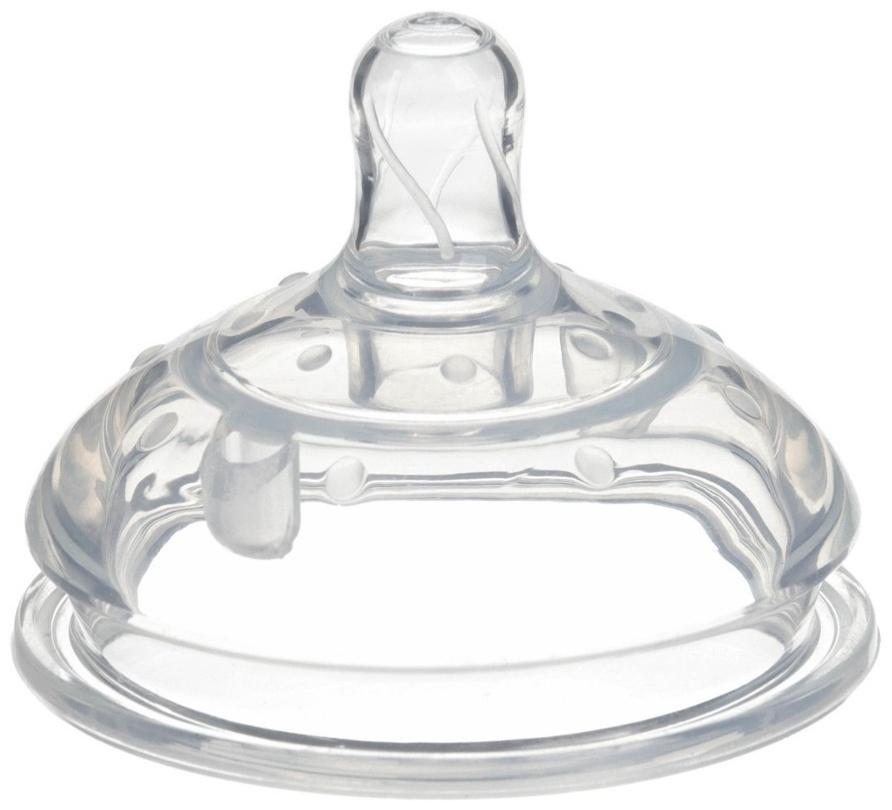 Соска для бутылочки силиконовой M&B, антиколиковая, +3мес., ШГ Ø70мм.