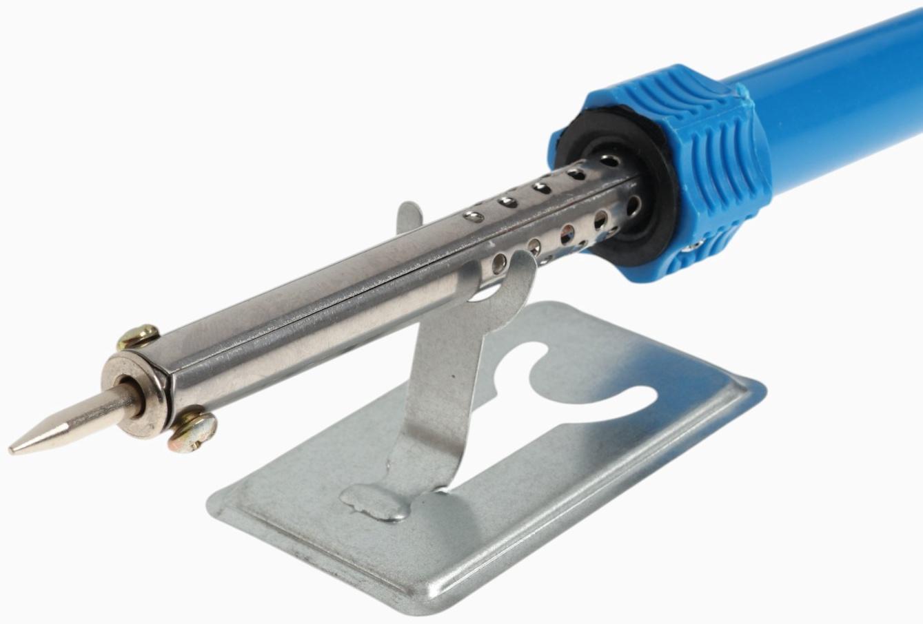 Паяльный набор ТУНДРА, паяльник 40 Вт, оловоотсос, подставка, припой, 4 предмета