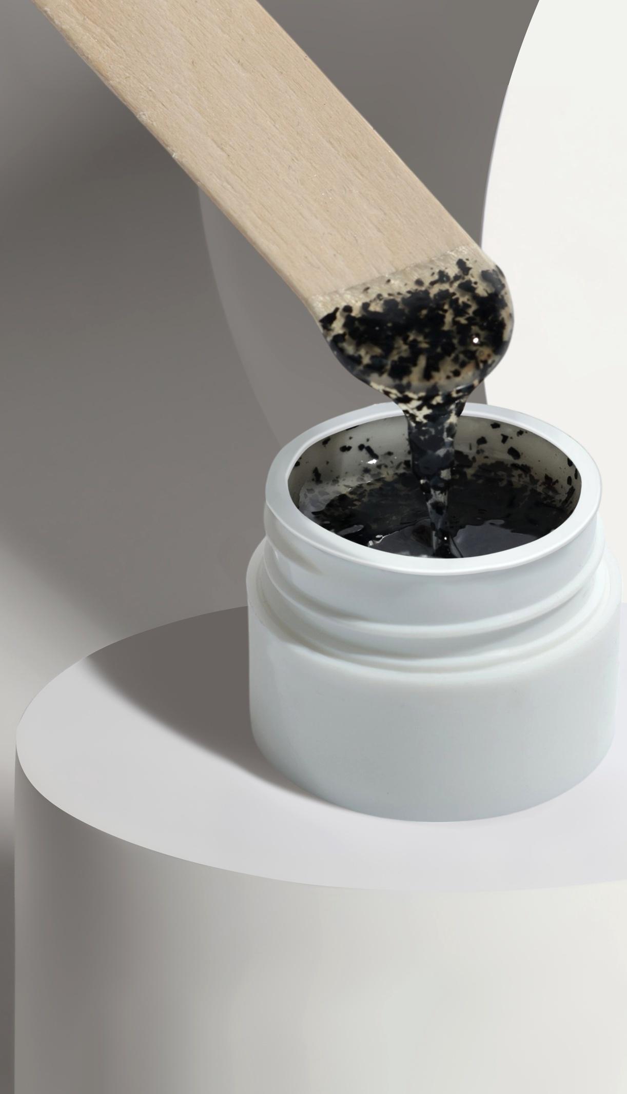 Гель для ногтей «Перепелиное яйцо», с вкраплениями, 5 мл, чёрный, прозрачный