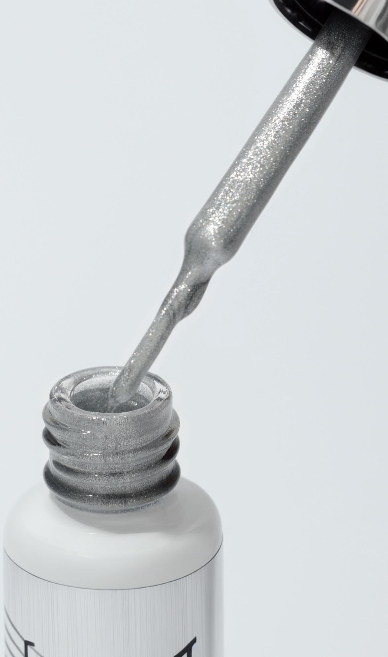 Гель для дизайна ногтей, с блёстками, LED/UV, 8 мл, цвет серебристый