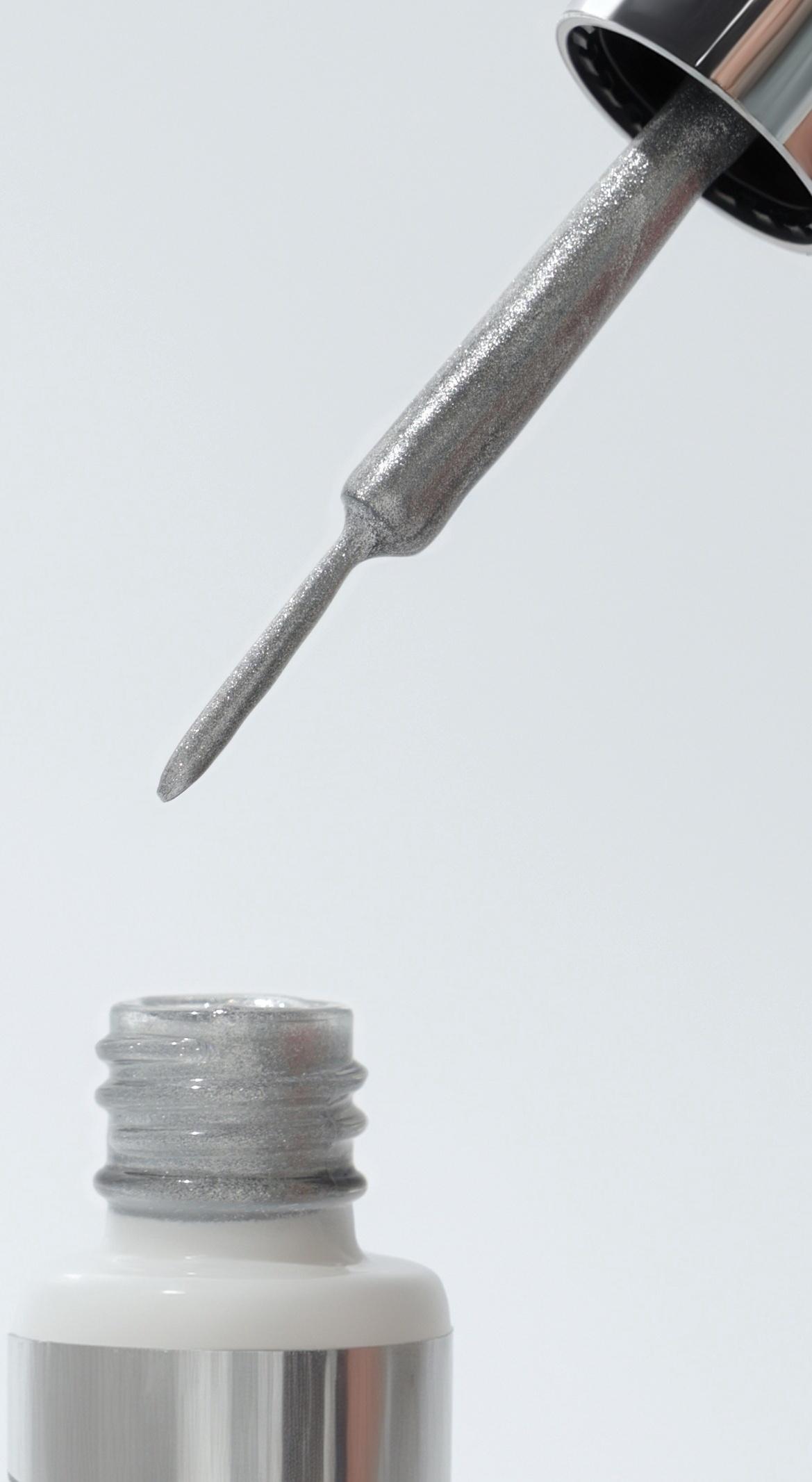 Гель для дизайна ногтей, с блёстками, LED/UV, 8 мл, цвет серебристый