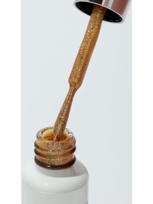 Гель для дизайна ногтей, с блёстками, LED/UV, 8 мл, цвет золотистый