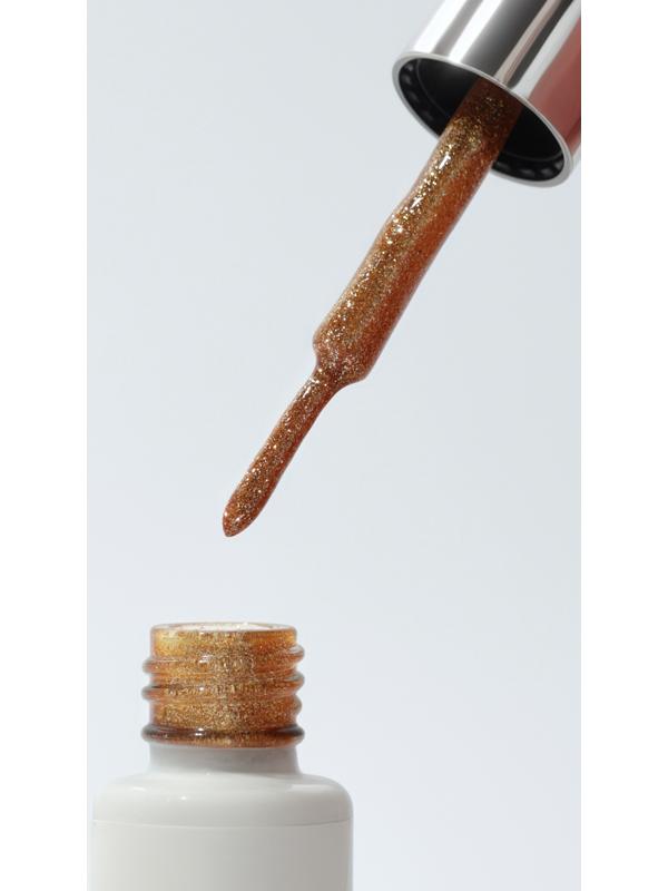 Гель для дизайна ногтей, с блёстками, LED/UV, 8 мл, цвет золотистый