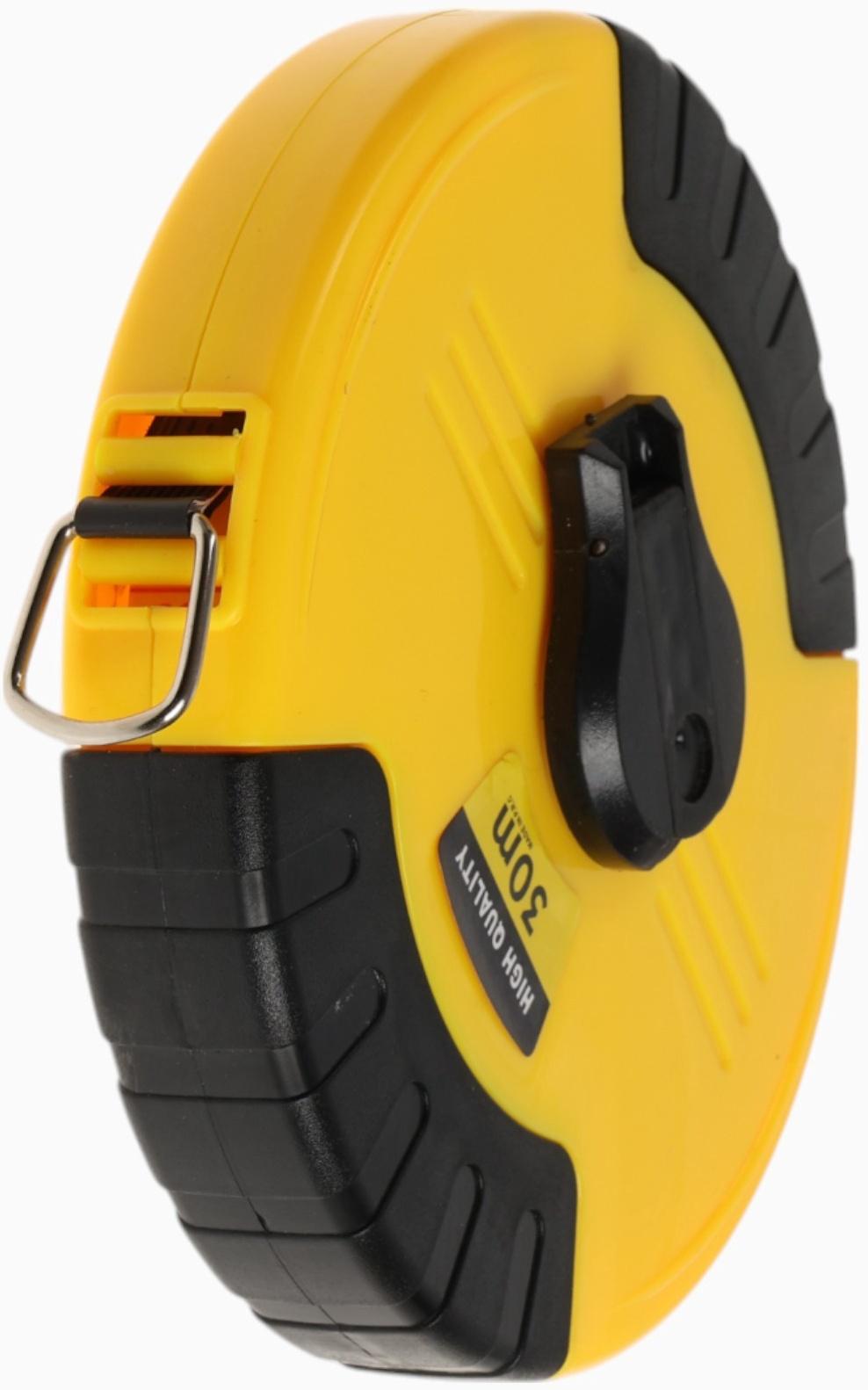 Рулетка геодезическая ТУНДРА, ПВХ лента, закрытый корпус, 30 м × 15 мм