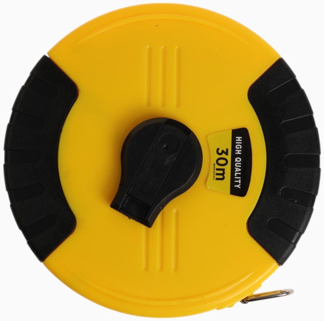 Рулетка геодезическая ТУНДРА, ПВХ лента, закрытый корпус, 30 м × 15 мм