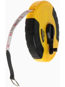 Рулетка геодезическая ТУНДРА, ПВХ лента, закрытый корпус, 30 м × 15 мм