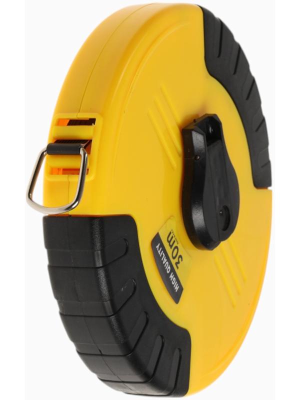 Рулетка геодезическая ТУНДРА, ПВХ лента, закрытый корпус, 30 м × 15 мм