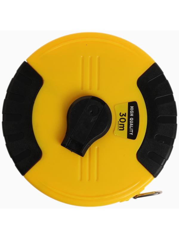 Рулетка геодезическая ТУНДРА, ПВХ лента, закрытый корпус, 30 м × 15 мм