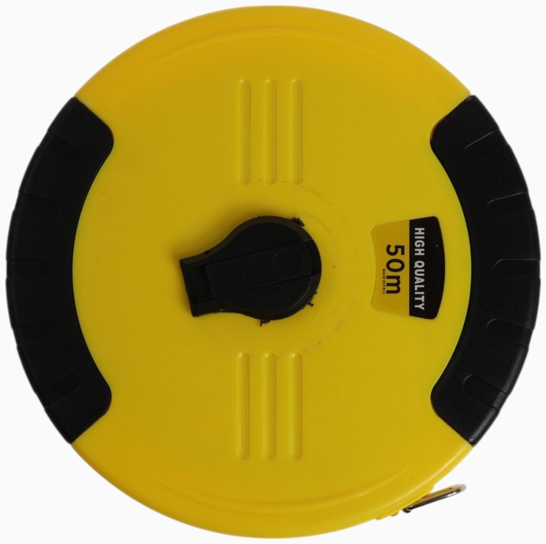 Рулетка геодезическая ТУНДРА, ПВХ лента, закрытый корпус, 50 м × 15 мм