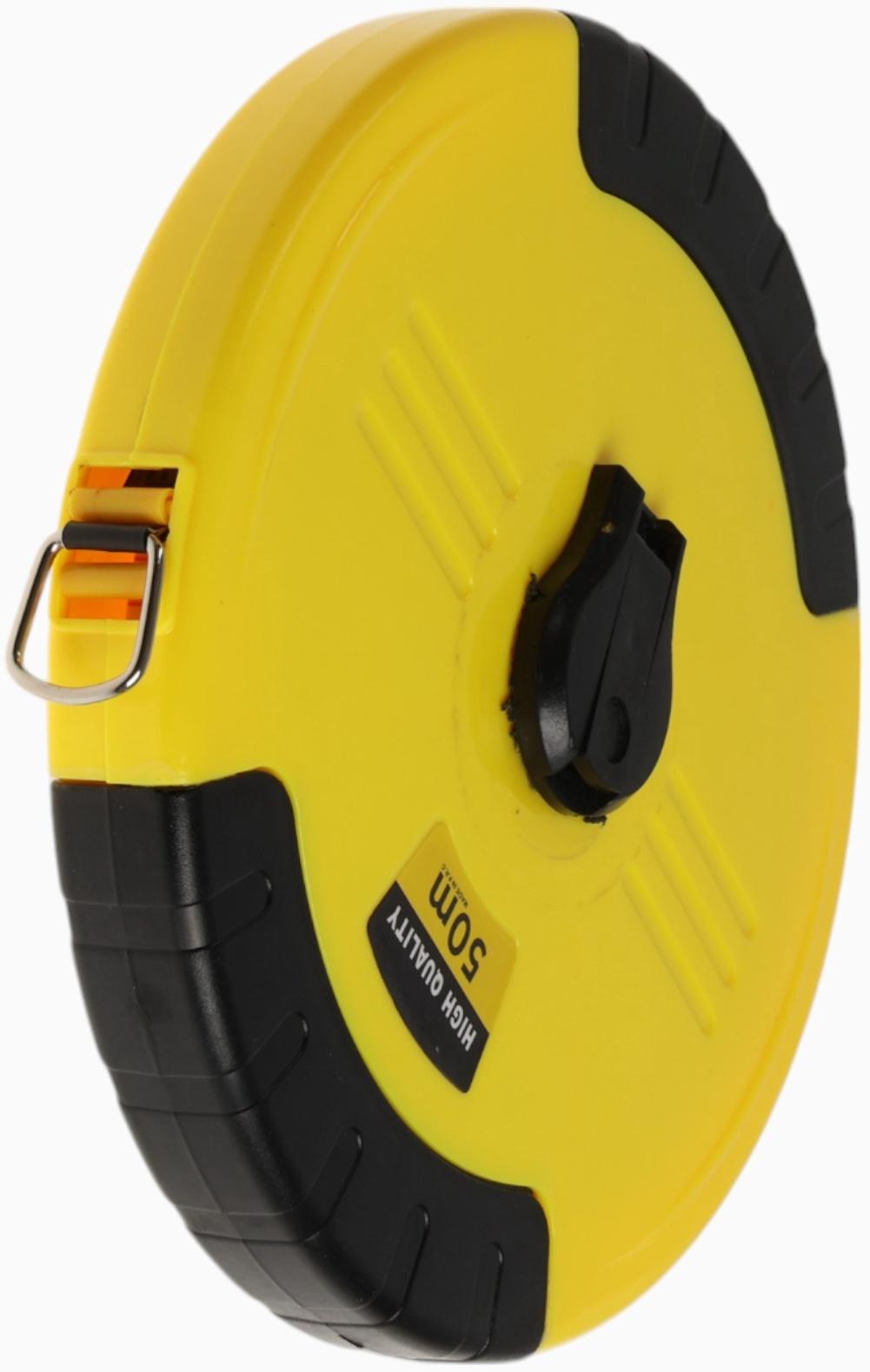 Рулетка геодезическая ТУНДРА, ПВХ лента, закрытый корпус, 50 м × 15 мм