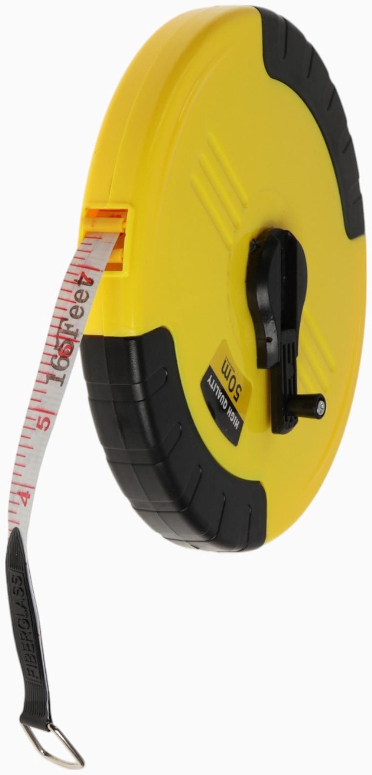 Рулетка геодезическая ТУНДРА, ПВХ лента, закрытый корпус, 50 м × 15 мм