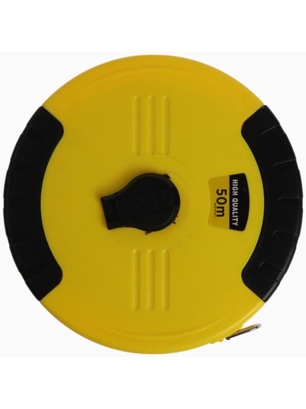 Рулетка геодезическая ТУНДРА, ПВХ лента, закрытый корпус, 50 м × 15 мм