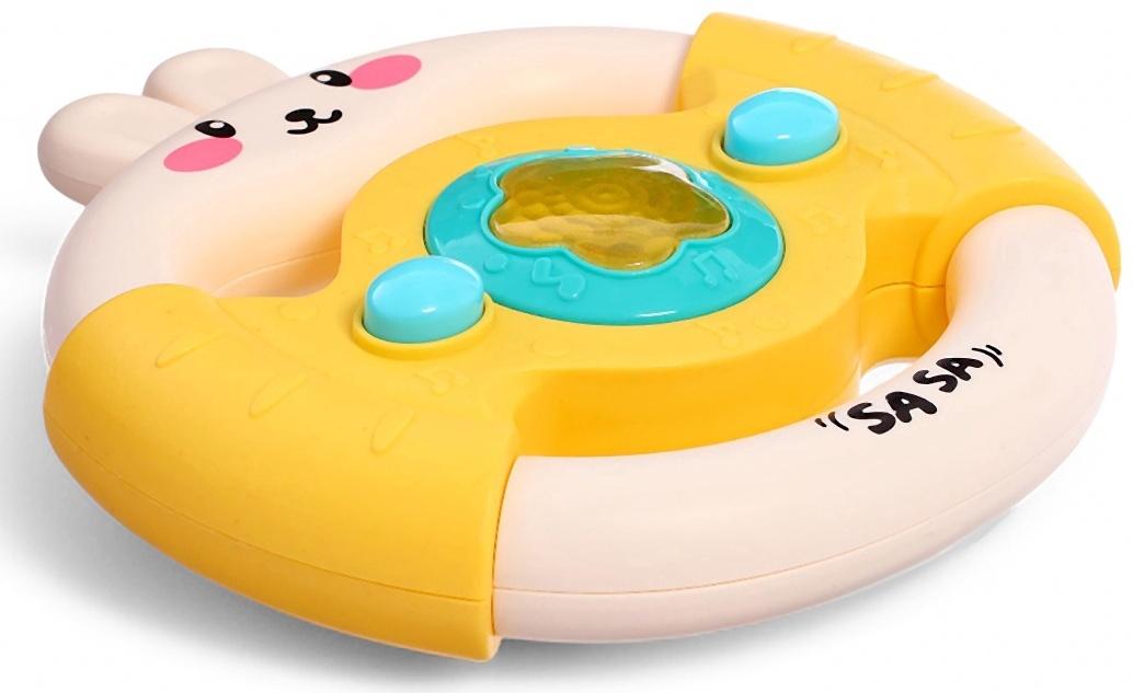 Музыкальный руль «Малыш зайчик», звуковые и световые эффекты, жёлтый